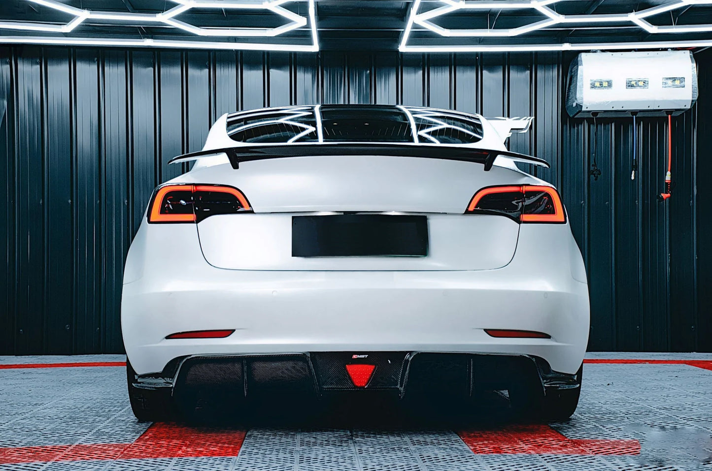 TESLA MODEL 3 (2019-ON) CARBON FIBER REAR DIFFUSER V3