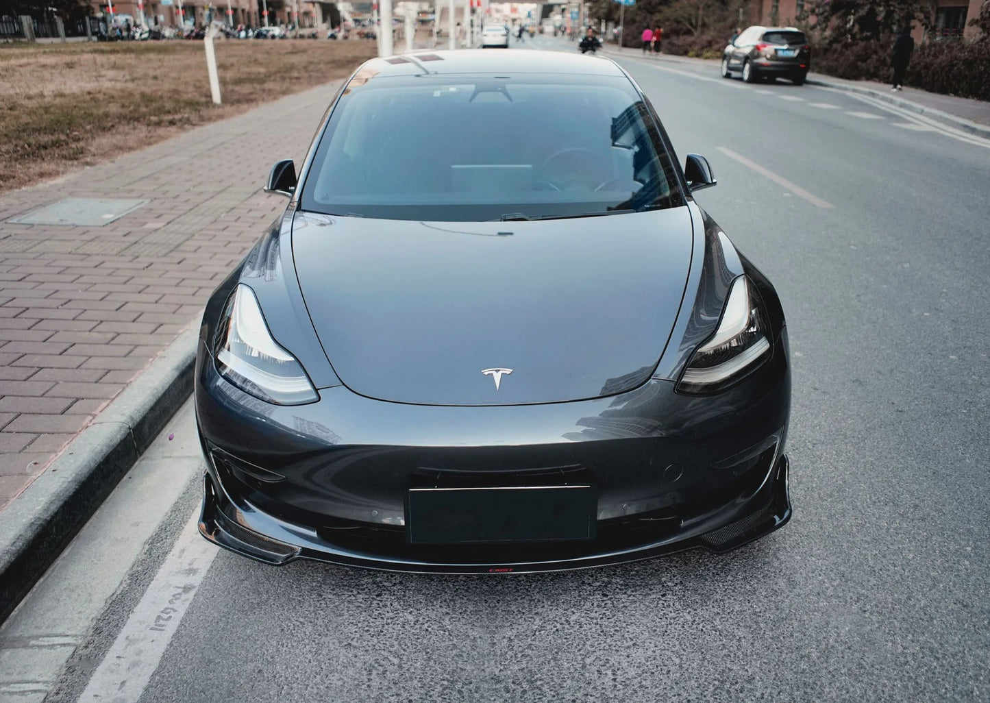 TESLA MODEL 3 (2019-ON) CARBON FIBER FRONT LIP V1