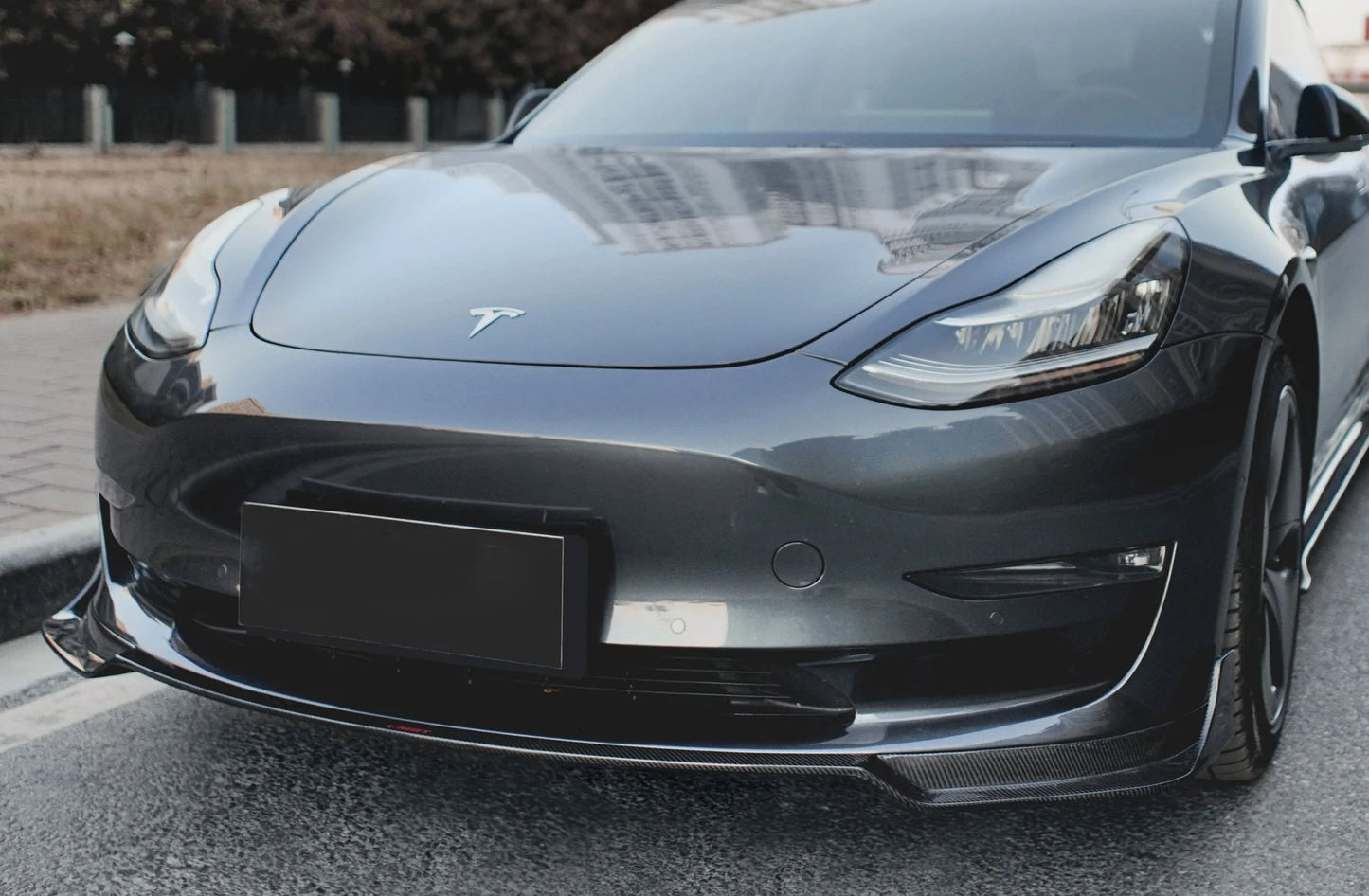 TESLA MODEL 3 (2019-ON) CARBON FIBER FRONT LIP V1