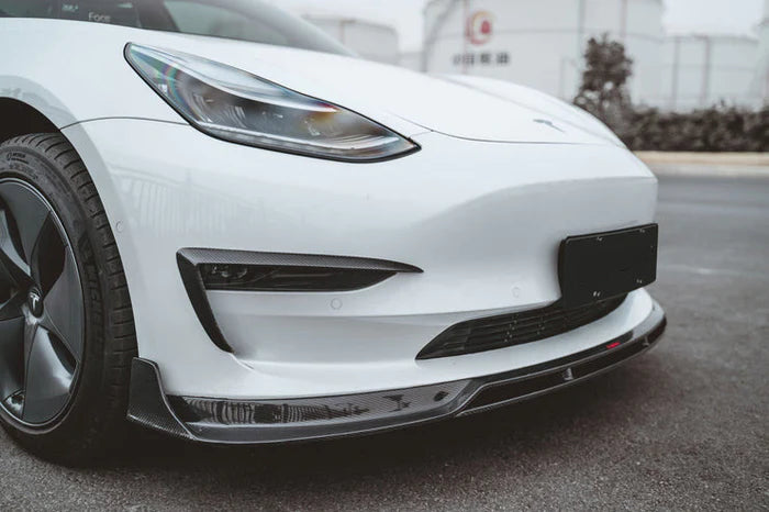 TESLA MODEL 3 (2019-ON) CARBON FIBER FRONT LIP VER.2 GLOSS