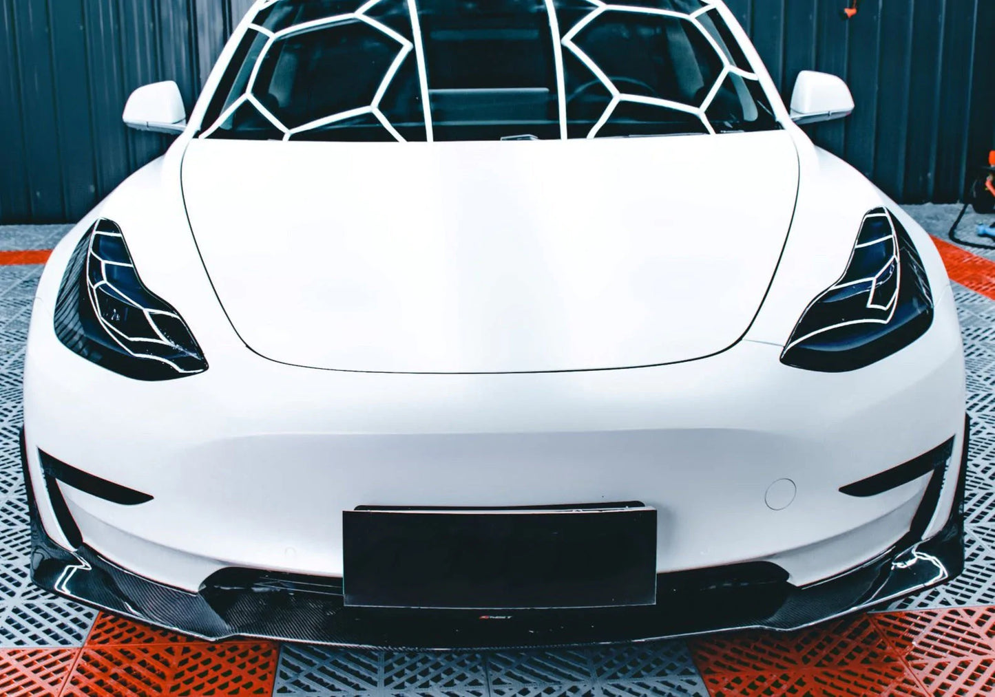 TESLA MODEL 3 (2019-ON) CARBON FIBER FRONT LIP V4