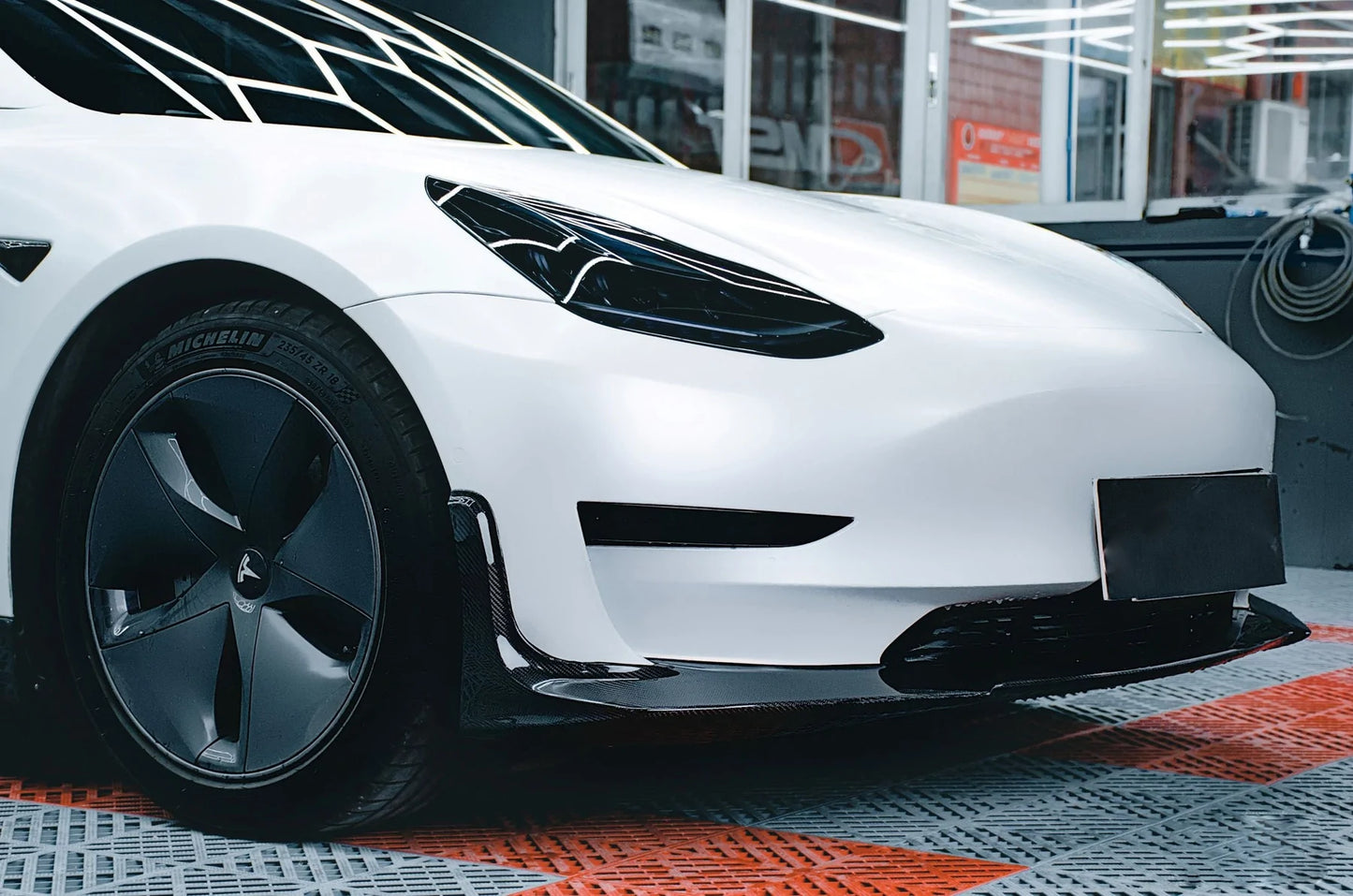 TESLA MODEL 3 (2019-ON) CARBON FIBER FRONT LIP V4