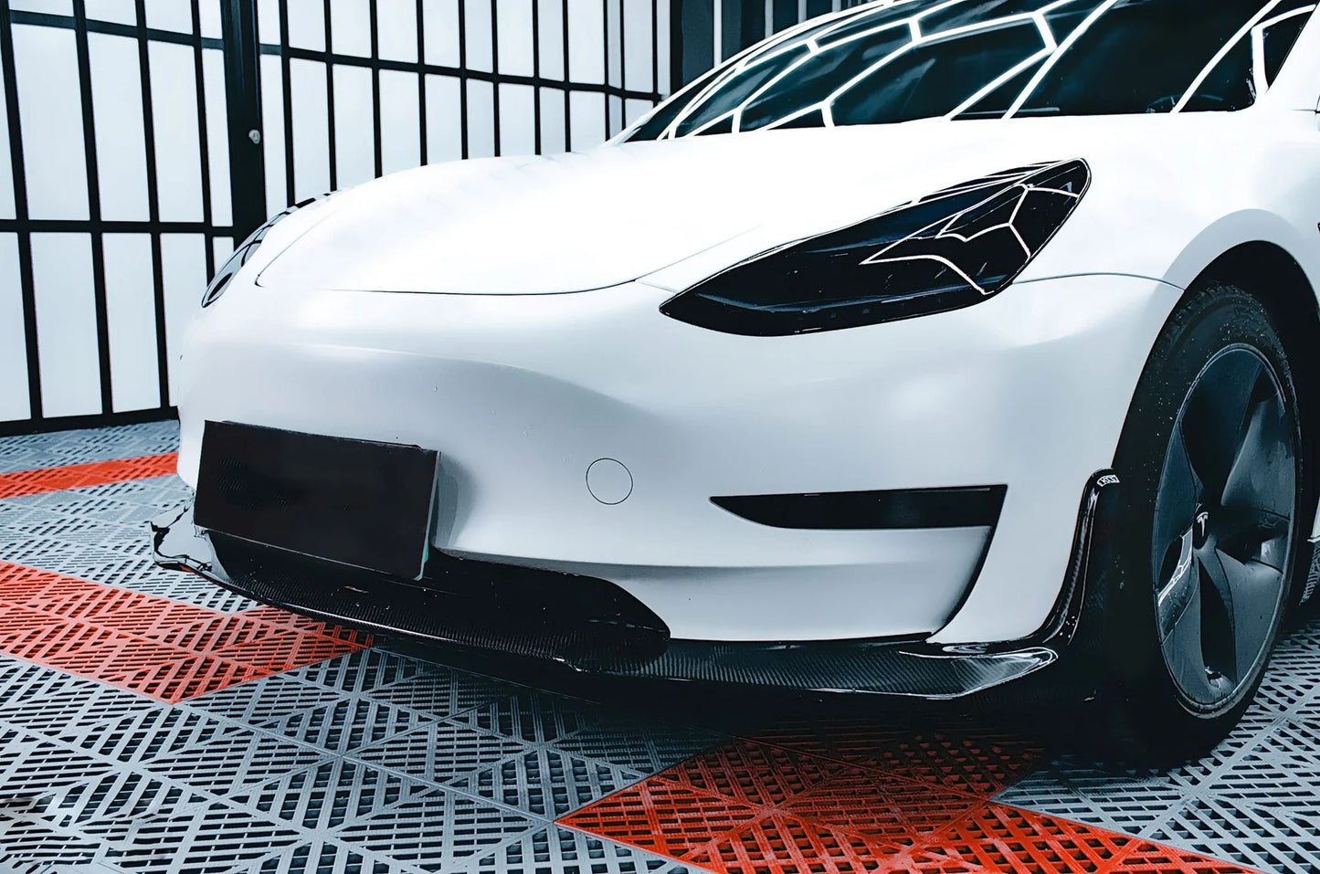 TESLA MODEL 3 (2019-ON) CARBON FIBER FRONT LIP V4