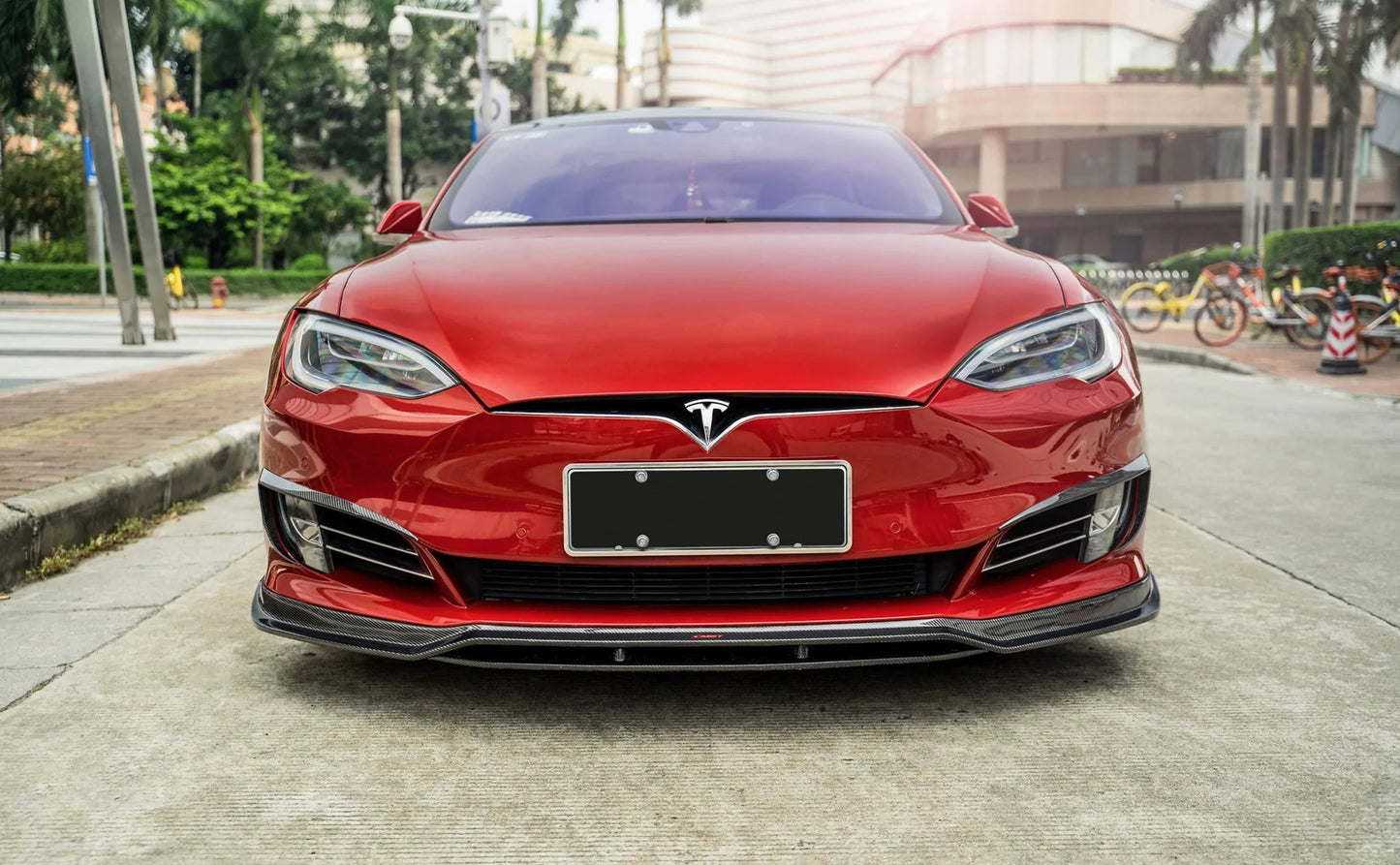TESLA MODEL S (2013-2020) CARBON FIBER FRONT LIP V1