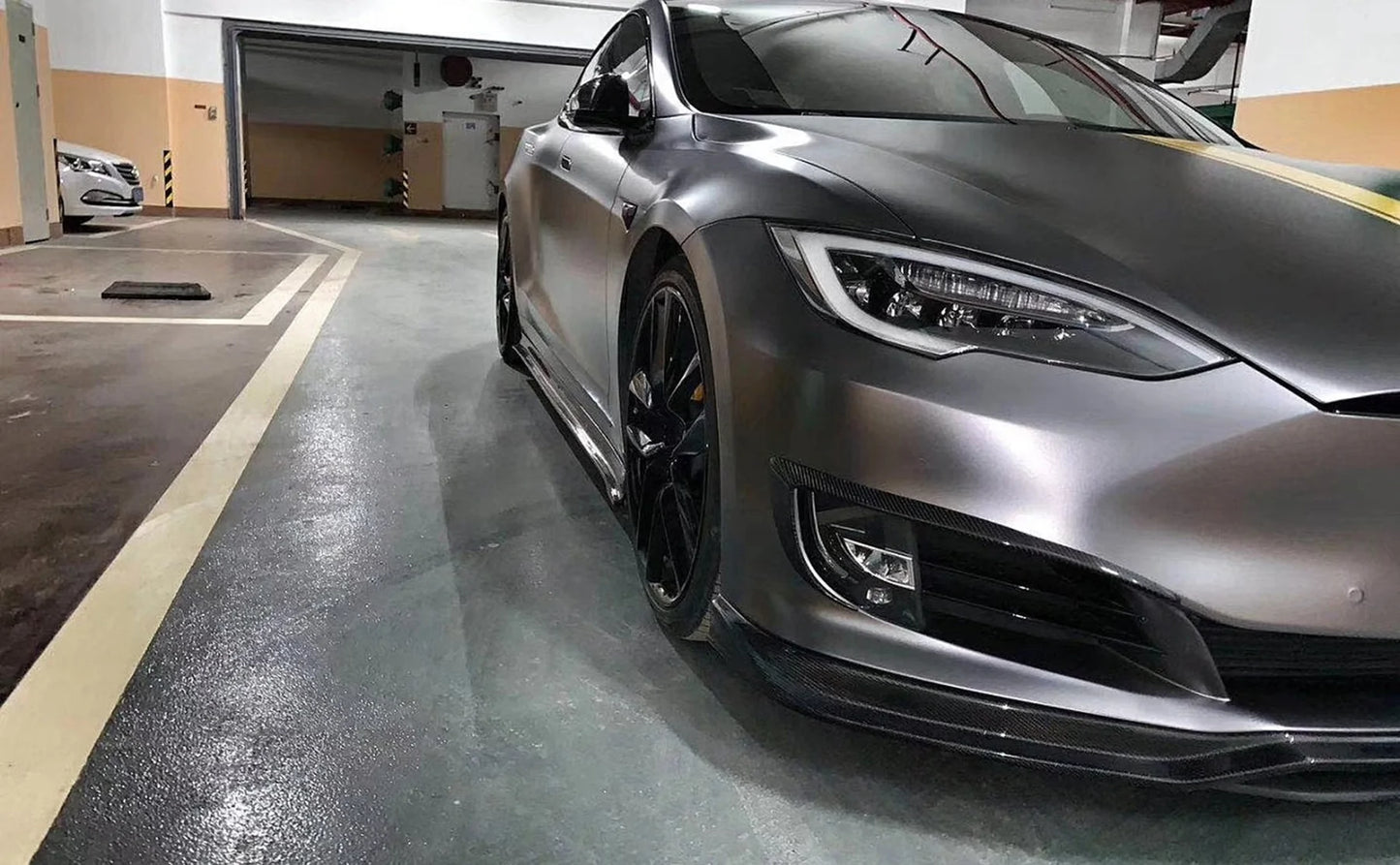 TESLA MODEL S (2013-2020) CARBON FIBER FRONT LIP V1