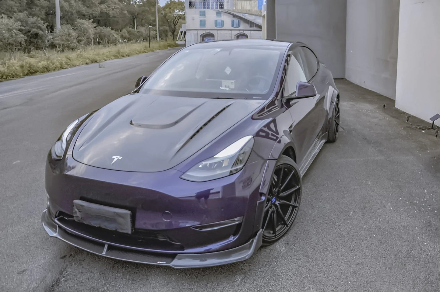 TESLA MODEL Y (2021-ON) CARBON FIBER FRONT LIP V1