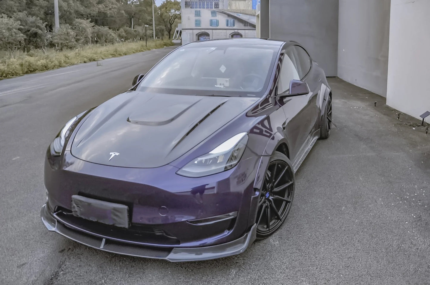 TESLA MODEL Y (2021-ON) CARBON FIBER HOOD BONNET V1
