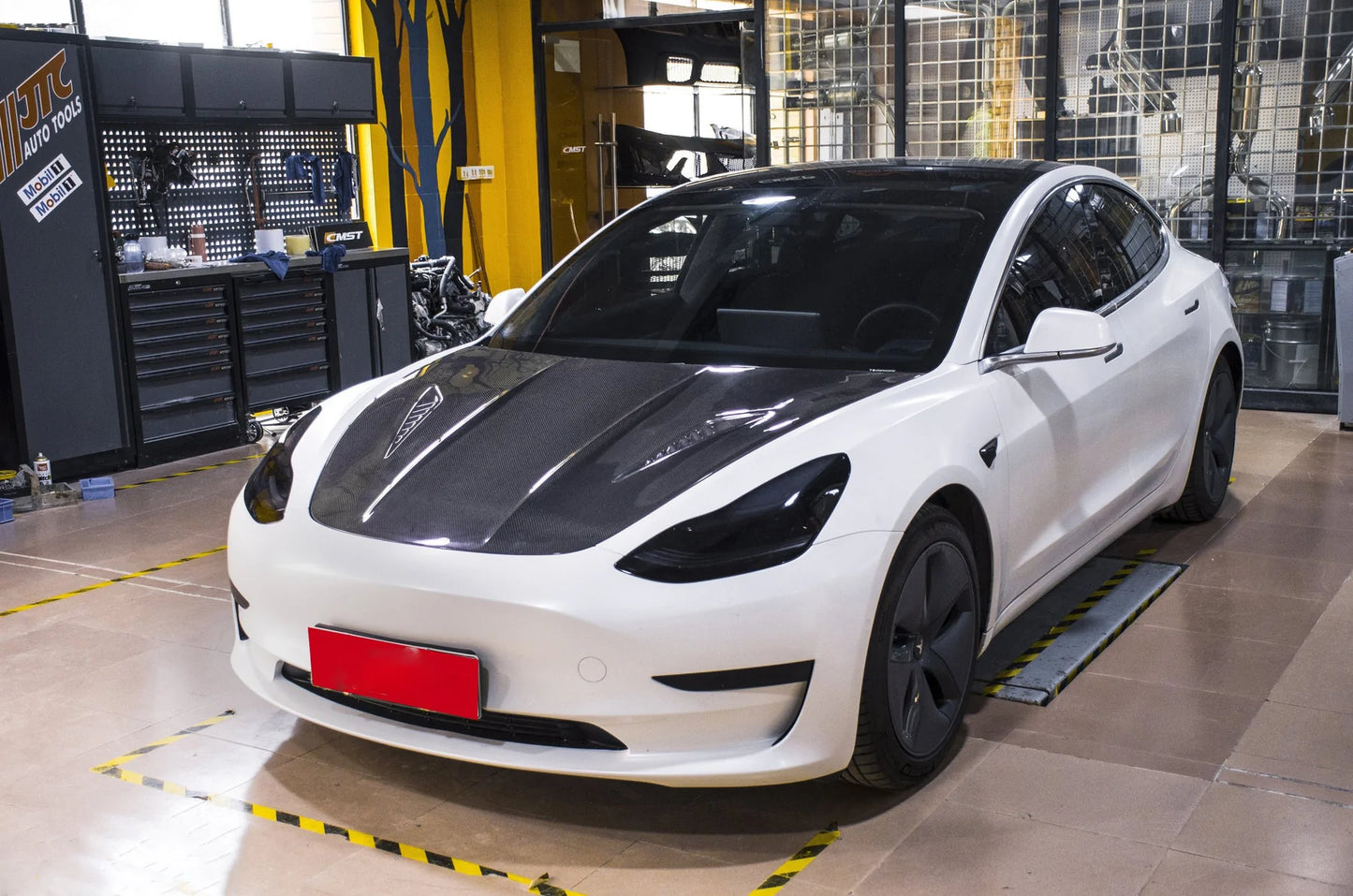 TESLA MODEL 3 (2019-ON) CARBON FIBER HOOD BONNET V2