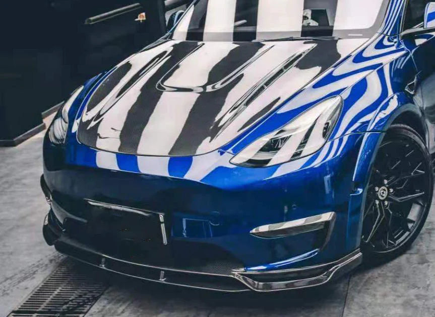 TESLA MODEL Y (2021-ON) CARBON FIBER FRONT LIP V2